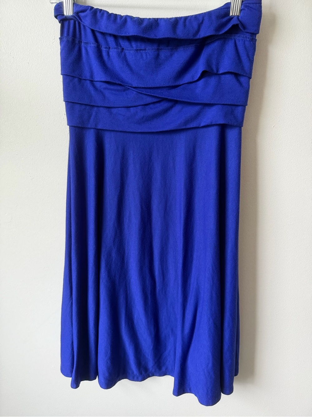 Strapless Layered Bodice A-Line Dress in Cobalt Blue SZ M